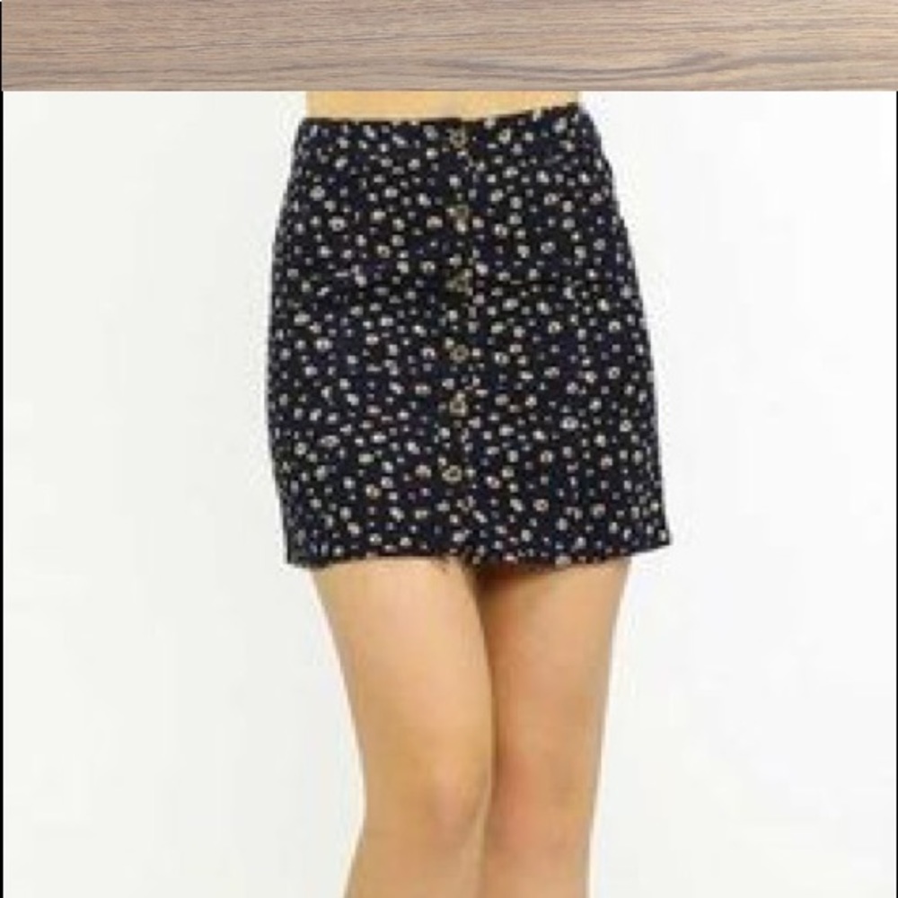 floral corduroy mini skirt